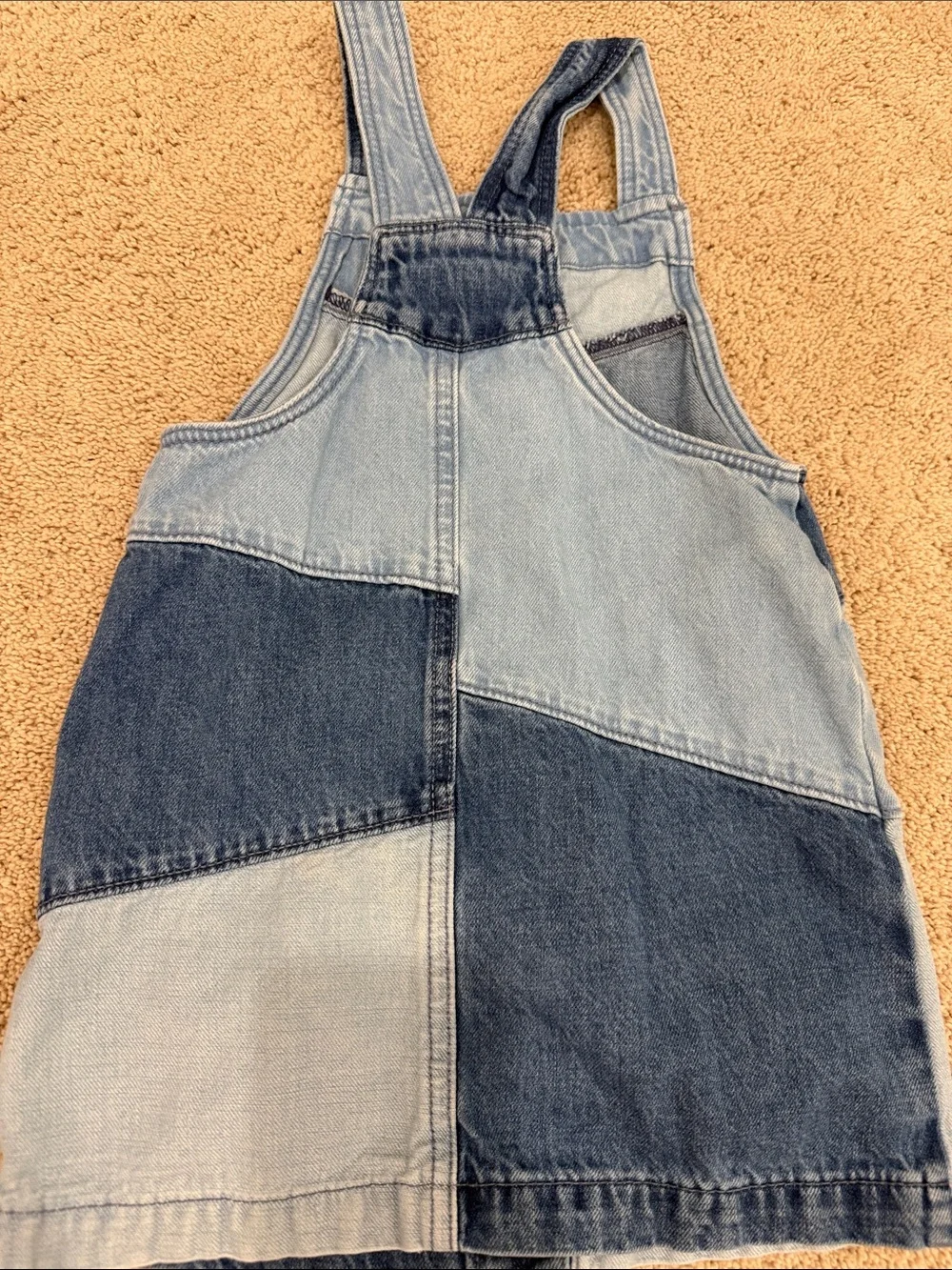 GAP Two-Tone Denim Pinafore Dress - Light & Dark Blue